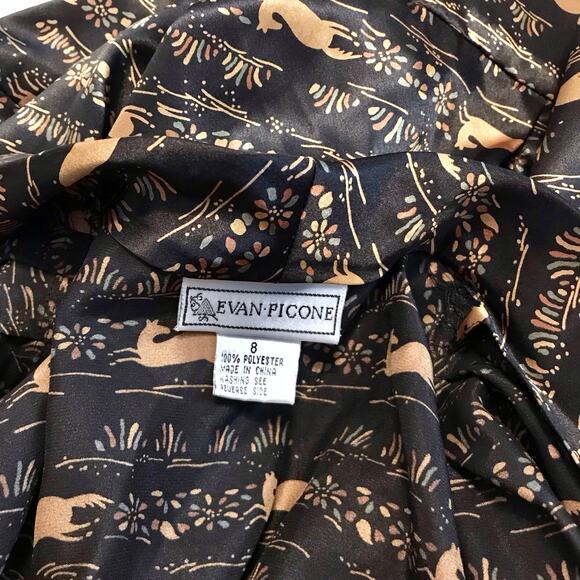 Evan Picone Vintage Wrap Long Sleeves Blouse Women 8 - Picture 12 of 13